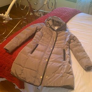 Cole Haan puffer jacket taupe petite small